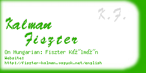 kalman fiszter business card